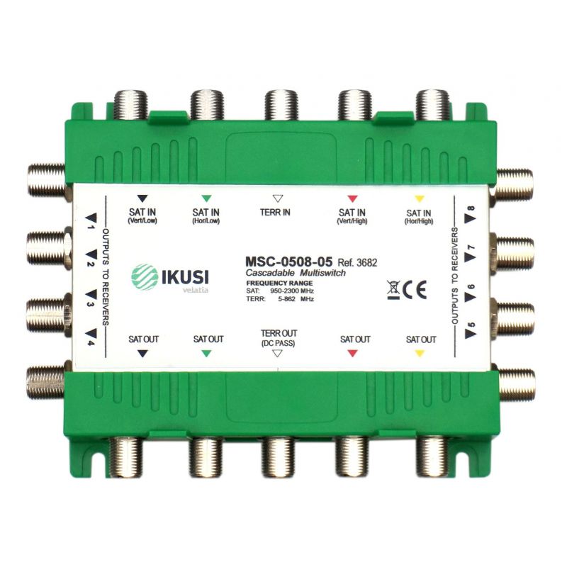 Ikusi MSC-0508-05 - Multiswitch cascadable 5 entradas 8 salidas -5dB