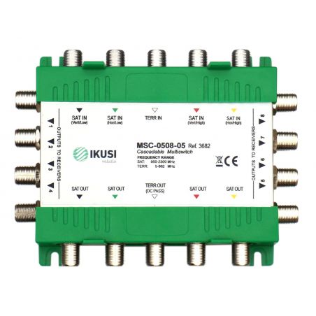 Ikusi MSC-0508-05 - Multiswitch cascadable 5 entradas 8 salidas -5dB