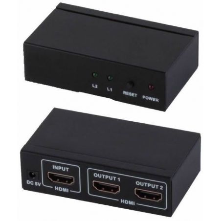 Switch/Splitter HDMI 2x8 (2 entradas 8 salidas). UHD 4K, 3D, HDCP