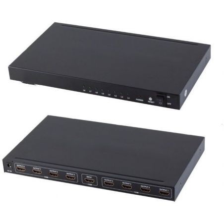 Distribuidor Splitter HDMI 1x8 (1 entrada 8 salidas). UHD 4K, 3D, HDCP