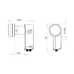 LNB Inverto Single Long Neck 40mm Red Extend 0.3 dB
