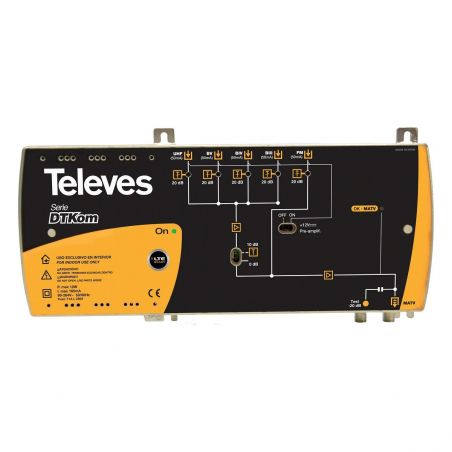 Central amplificadora DTKom MATV 3E/1S F FM-BIII-UHF Televes LTE