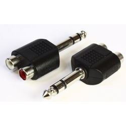 Adaptateur audio jack 6.3mm mâle à 2 femelle RCA