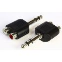 Adaptateur audio jack 6.3mm mâle à 2 femelle RCA