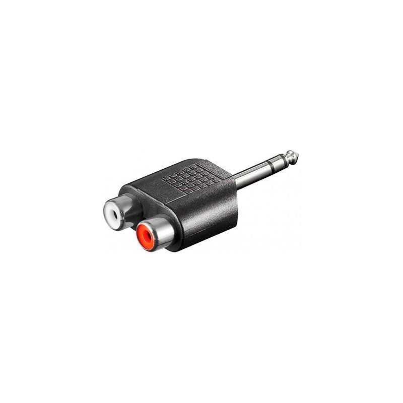 Adaptador de audio Jack 6.3mm macho a 2 RCA hembra