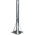 Soporte de suelo 70x855mm con placa de 250x250mm para antena 120cm