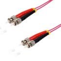 Cable de fibra óptica Duplex ST/ST  de 1m violeta,  50/125μ Multimodo