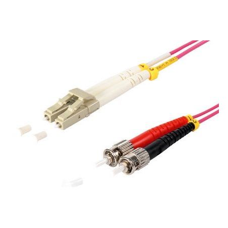 Cable de fibra óptica Duplex LC/ST  de 1m violeta,  50/125μ Multimodo OM4