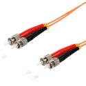 Cable de fibra óptica Duplex ST/ST  de 2m Naranja,  50/125μ Multimodo OM2