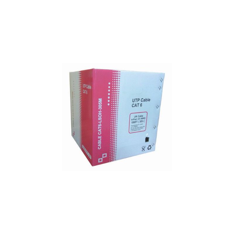 Bobina cable de red Cat 6 UTP LSZH 305m negro de interior