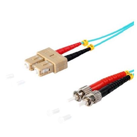 Cable de fibra óptica Duplex  SC/ST de  2m Azul,  50/125μ Multimodo OM3
