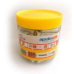 Pacote de 70 Pugs nylon Apollo FX10 10mm. Apolo Mea 910EXPFX