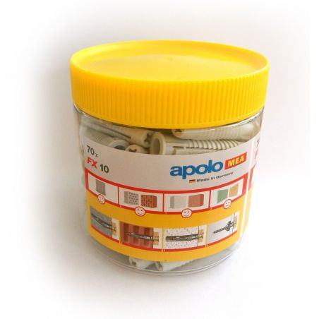 Pack de 70 Pugs Nylon Apollo FX10 10mm. Apolo Mea 910EXPFX