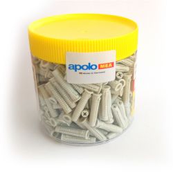 Pacote de 300 Pugs nylon Apolo FX6 de 6mm. Apolo Mea 96EXPFX