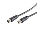 Cable Coaxial latiguillo antena PAL macho-hembra negro 1.5 mt