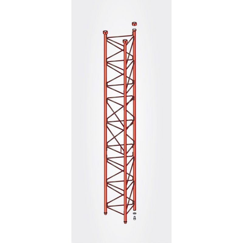 Section intermédiaire renforcée 3m pylône 450 couleur rouge Televes