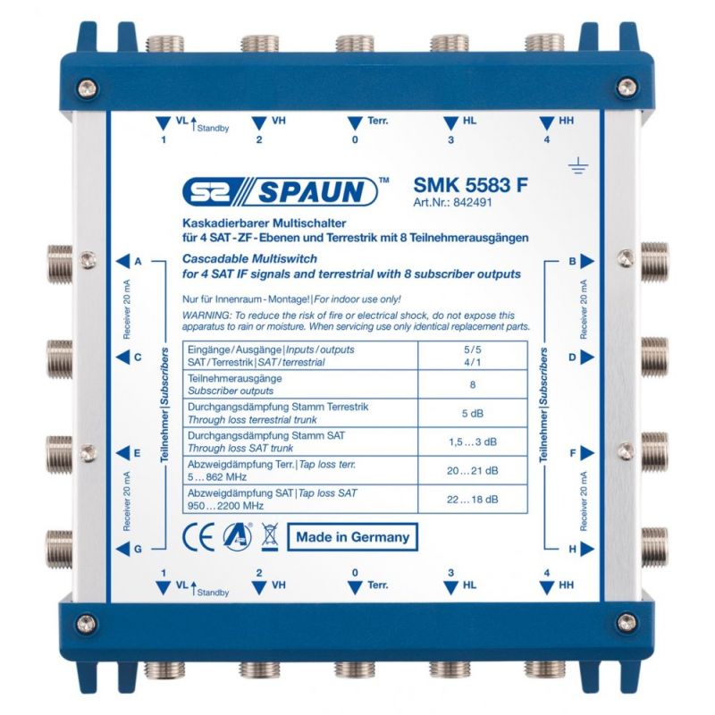 Spaun SMK 5583 F Multiswitch em cascata 5x8. Spaun 842491