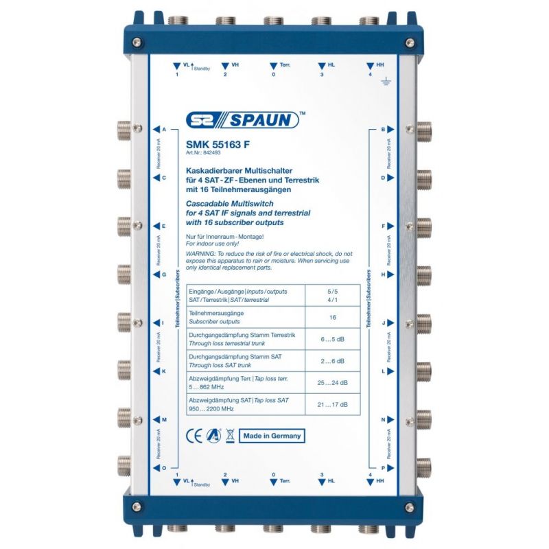 Spaun SMK 55163 F Multiswitch en cascade 5x16. Spaun 842493