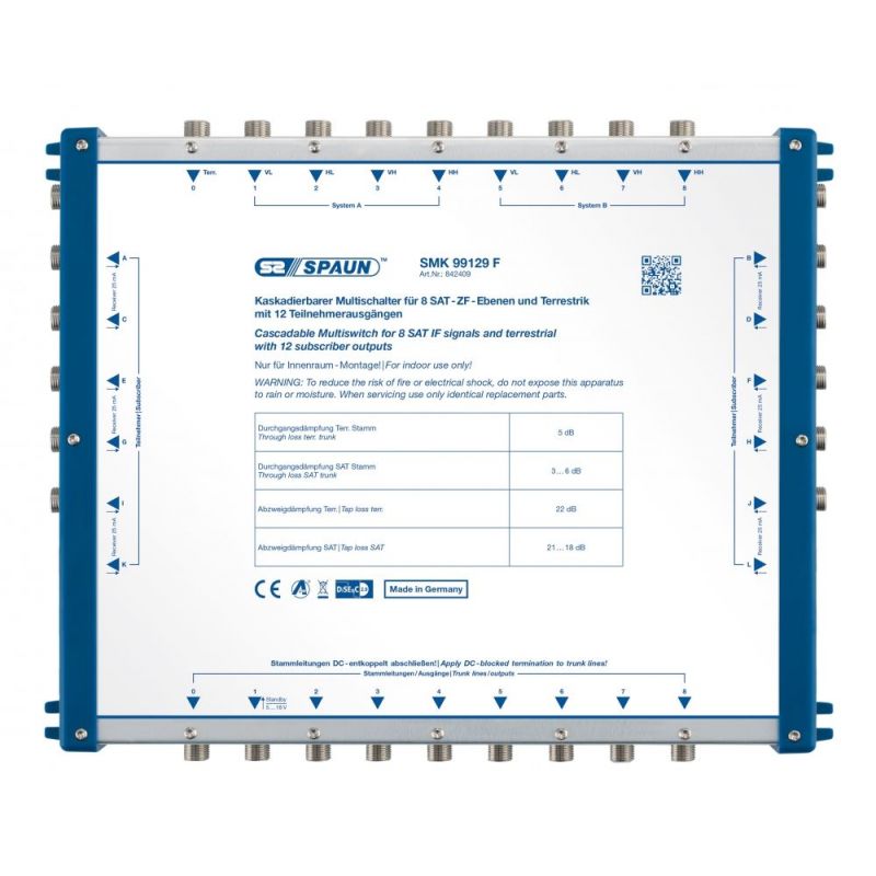 Spaun SMK 99129 F Multiswitch en cascade 9x12. Spaun 842409
