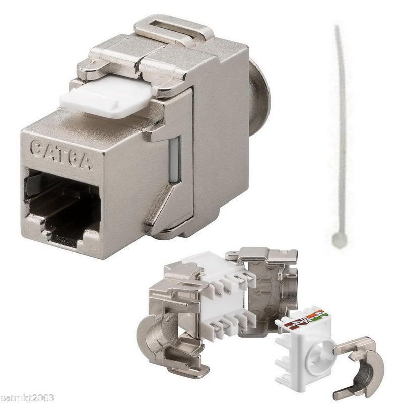 Conector pared CAT6A Certificado Blindado Keystone RJ45 Hembra