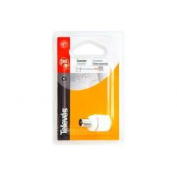 Connecteur droit 9.52 mâle (Blanc) - Blister Televes