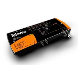 Amplificador DTKom MATV 3e/1s FM-VHF-UHF Alto/Baixo Ganho Televes