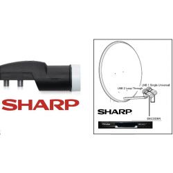 Sharp 0.2 dB 1 salida LNB universal single con conmutacion Diseqc