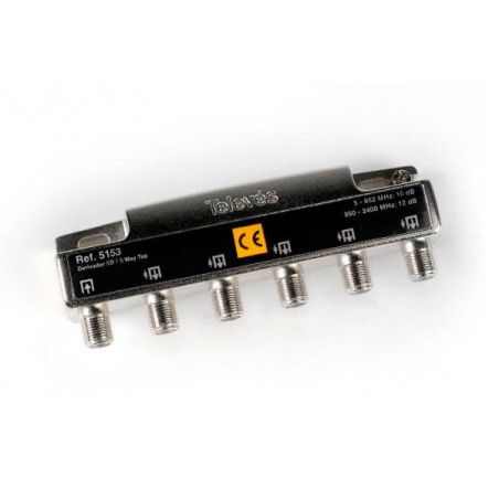 Repartidor Interior 5 direcções -12dB - F” (5-2400MHz) DC Televes