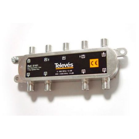 Répartiteur 7 directions 12/14 dB connectique F Televes
