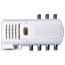 Amplificador interior de vivienda 4S+TV a conectores F gama MATV (47-862 MHz) Televes