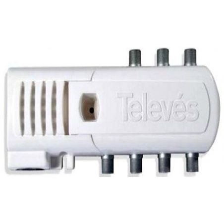 Amplificador interior de vivienda 4S+TV a conectores F gama MATV (47-862 MHz) Televes