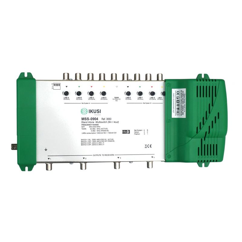 Multiswitch autônomo 9 entradas 4 saídas mss-09