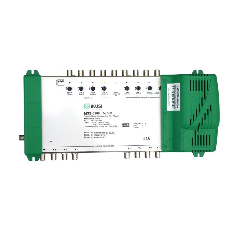 Multiswitch autônomo 9 entradas 4 saídas mss-09