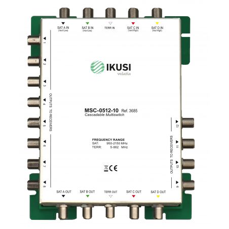 Ikusi MSC-0508-05 - Multiswitch cascadable 5 inputs 8 outputs -5dB