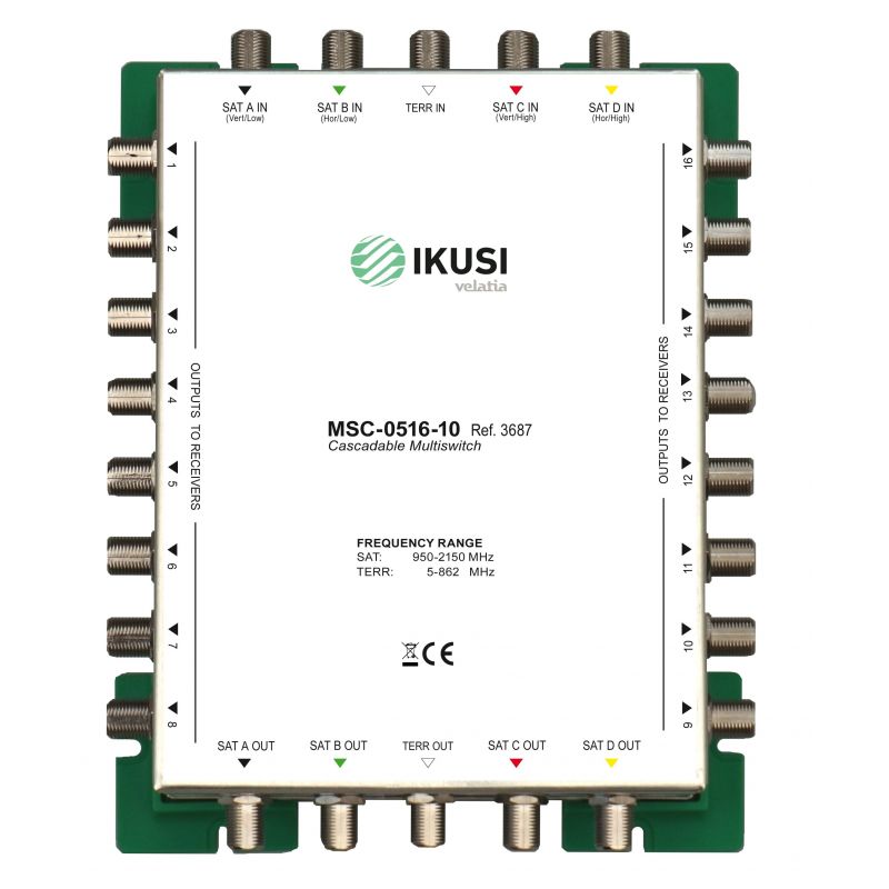 Ikusi MSC-0508-05 - Multiswitch cascadable 5 entradas 8 salidas - 5dB