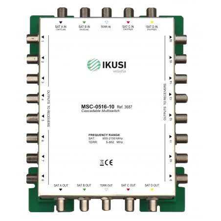 Ikusi MSC-0508-05 - Multiswitch cascadable 5 entradas 8 salidas - 5dB