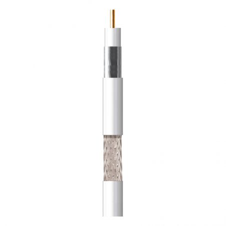Cable coaxial T100 Blanco PVC Bobina de madera 250m Televes