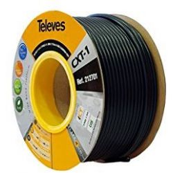 Bobina de papelão 100m cabo coaxial CXT-1 17VAtC.A Preto Televes