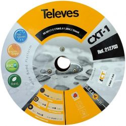 Cardboard coil 250m coaxial cable CXT-1 17VAtC.A Black Televes