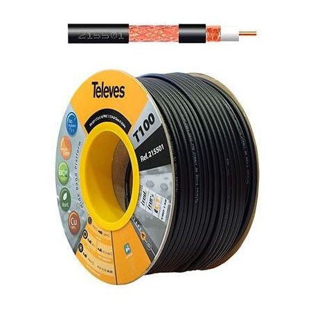 Cartão Coaxial 100m cabo coaxial T100plus Fca/A 16VRtC Preto