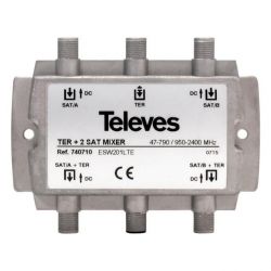 Combiner/splitter MATV+2IF 3 In /2 out 5..862-950..2400MHz[dc] Televes