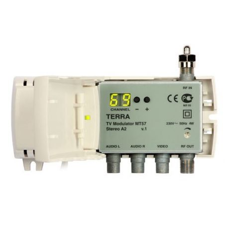 Modulador Terra DBL VHF/UHF 85dBuV Estereo Display Tecatel Envio gratis